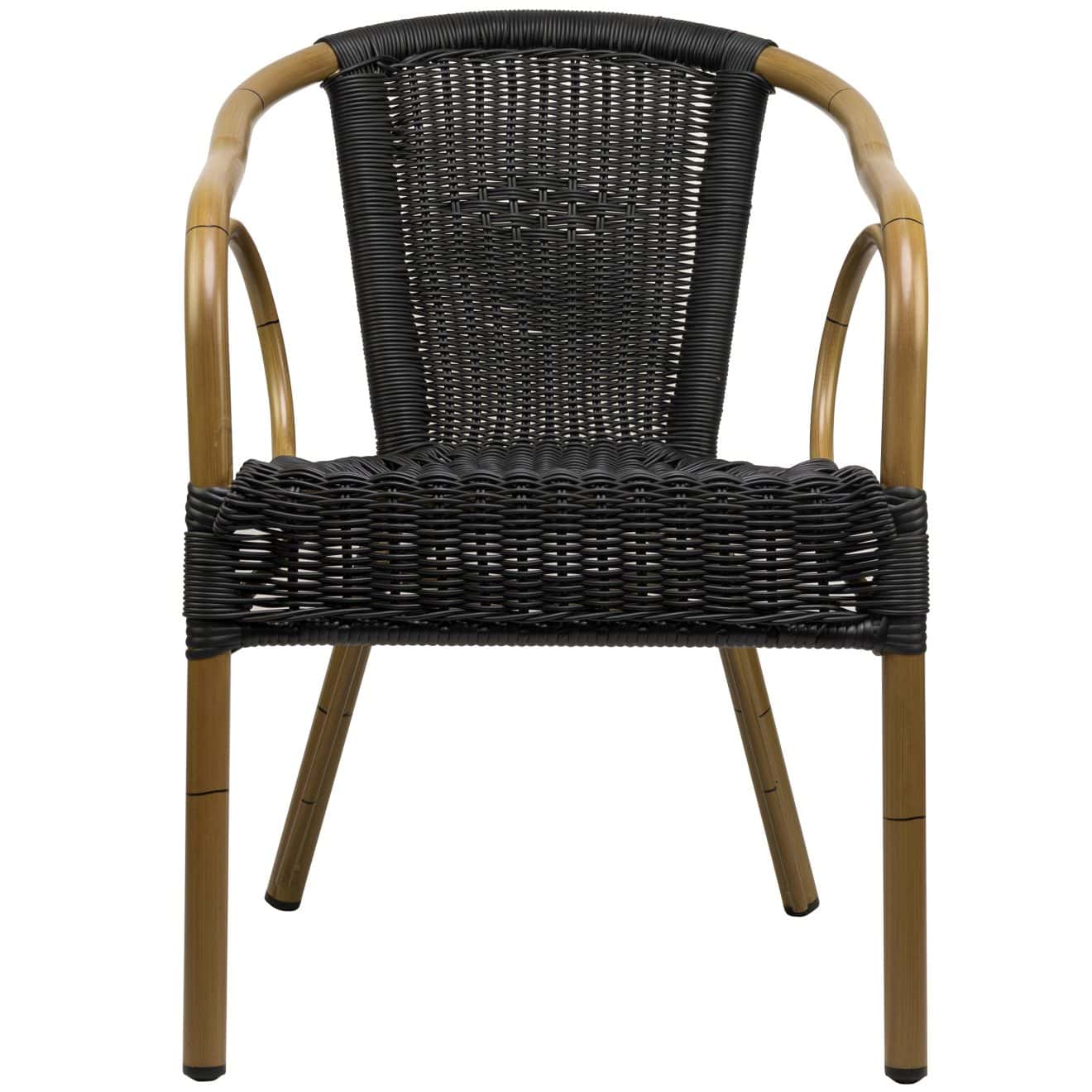 96906728 Terrasstoel Costa Bamboo Zwart Rond 2hr