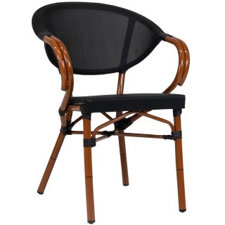96910606 Terrasstoel Marino Bamboo Zwart 1hr