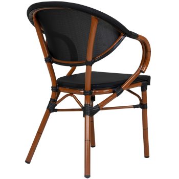 96910606 Terrasstoel Marino Bamboo Zwart 4hr
