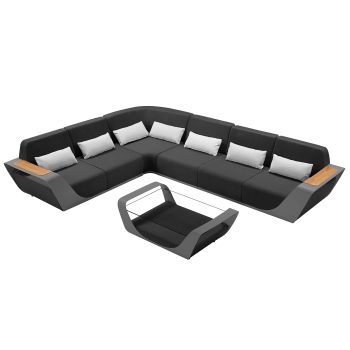 95408180 Onda Hoeklounge Zwart 1hr