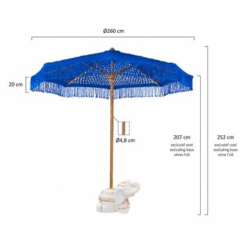 96912100 Parasol Bali Blauw Afmeting