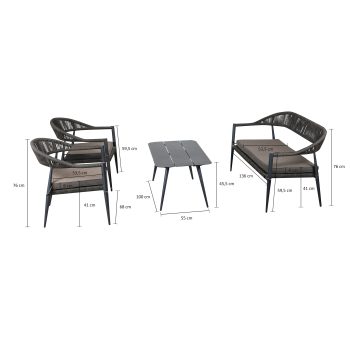 96910310 Jonah Loungeset Antraciet Afmeting