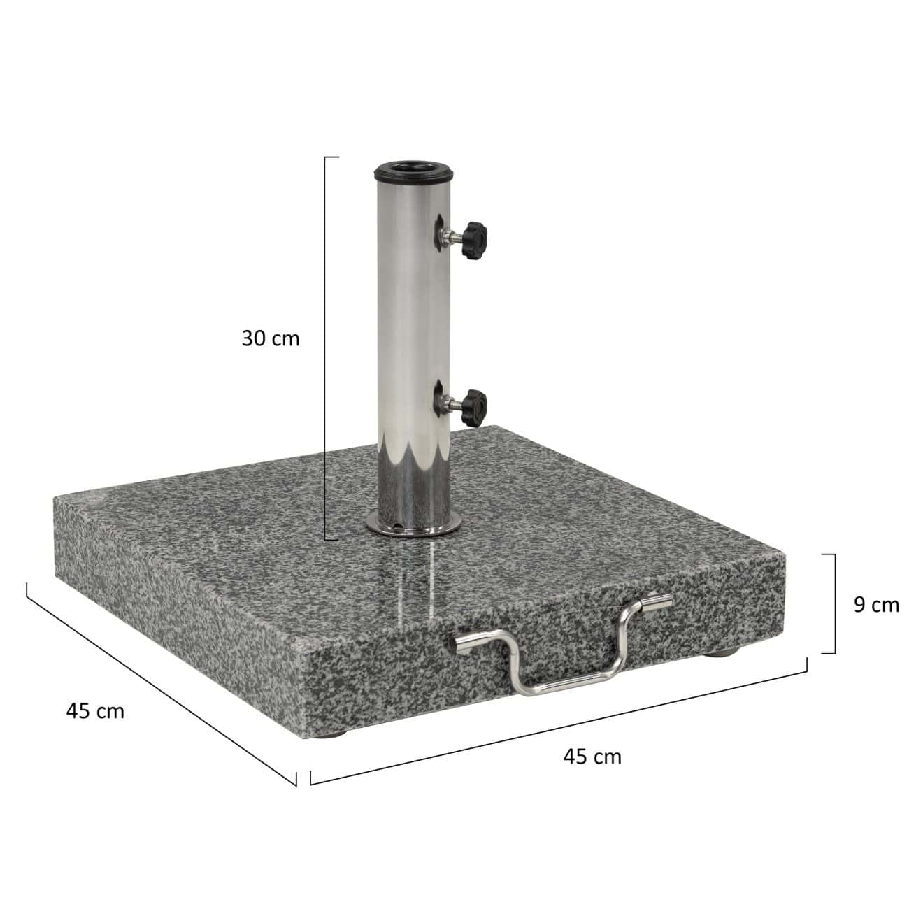 96953560 Parasolvoet Graniet 40kg Afmeting