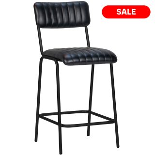 96206500 Barkruk Jenson Zwart Zwart Frame Halfhoog 1 Outlet