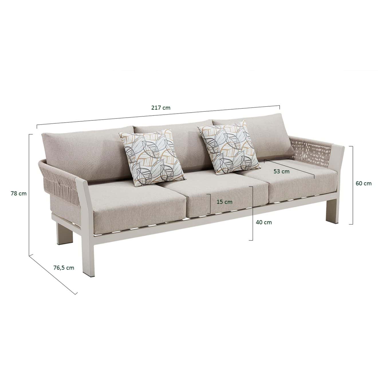 95420460 Borromeo Taupe Bank Afmeting 1