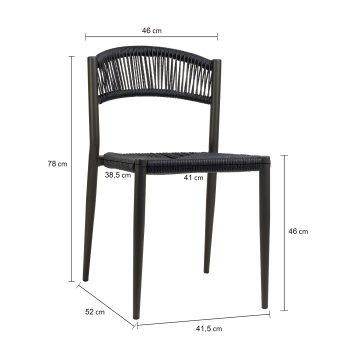 96914330 Terrasstoel Jonah Za Navy Afmeting