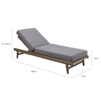 95420190 Leo Sunlounge Bruin Afmeting