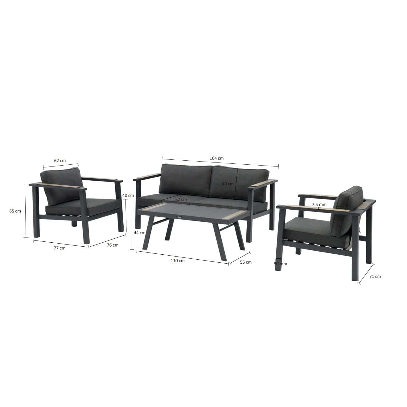 96914990 Boulia Loungeset Afmeting