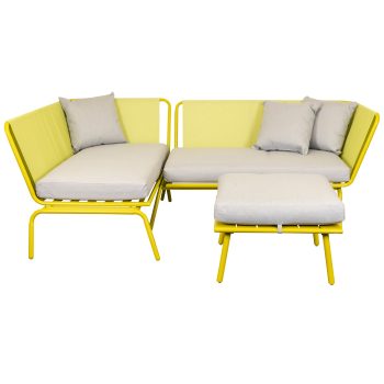 96916230 Maudi Loungeset Geel+planthouder Geel 3hr