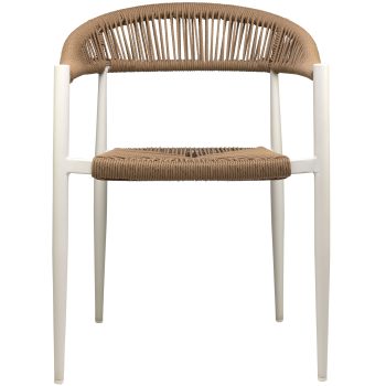 96916350 Terrasstoel Jonah Wit Naturel 2hrr