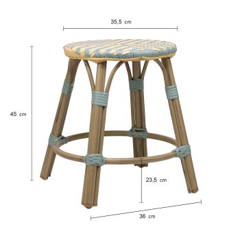 96915970 Hocker Todd Blauw Beige Afmeting