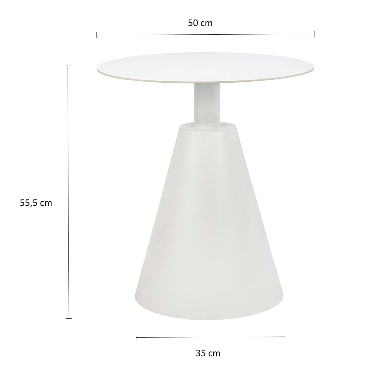 96916700 Bijzettafel Lino Wit Afmeting