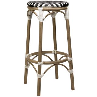 96915930 Barkruk Todd Bamboo Zwart Bruin 1hr