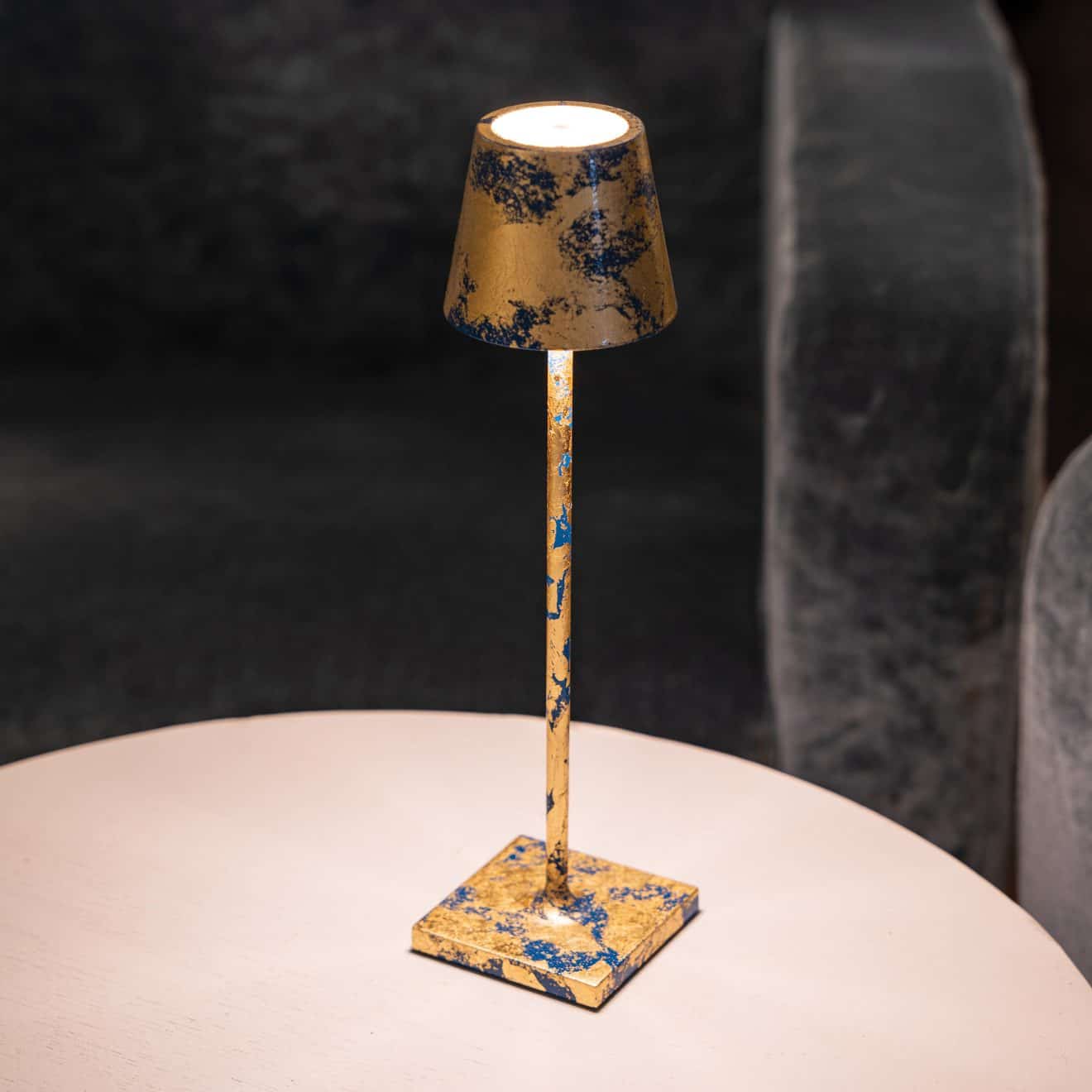 97114610 Tafellamp Poldina Micro Goud Blauw 10hr