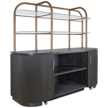 95200030 Salerno Wandkast Zwart Eiken 1hr