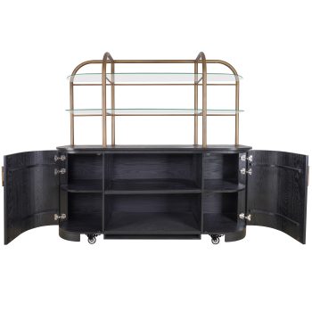 95200030 Salerno Wandkast Zwart Eiken 5hr