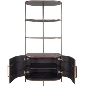 95200040 Positano Wandkast Zwart Eiken 5hr