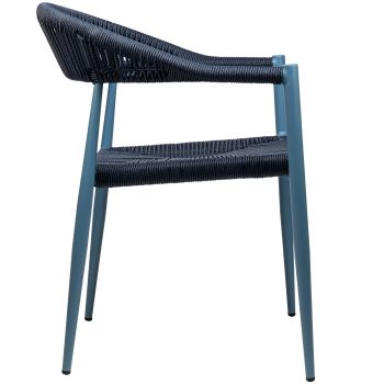 96917370 Terrasstoel Jonah Met Arm Blauw Navy 3hr