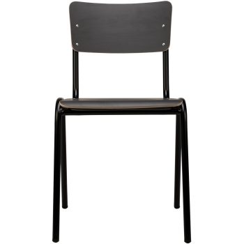 96000730 Stoel Skool Hout Zwart 2hr