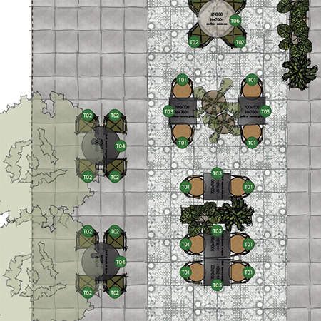 plattegrond horeca terrasstoelen