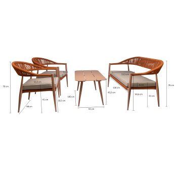 96917360 Jonah Loungeset Oranje Afmeting