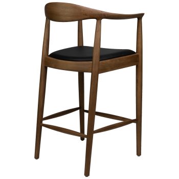 96206780 Barkruk Nordic Halfhoog Ash Zwart Pu 4hr