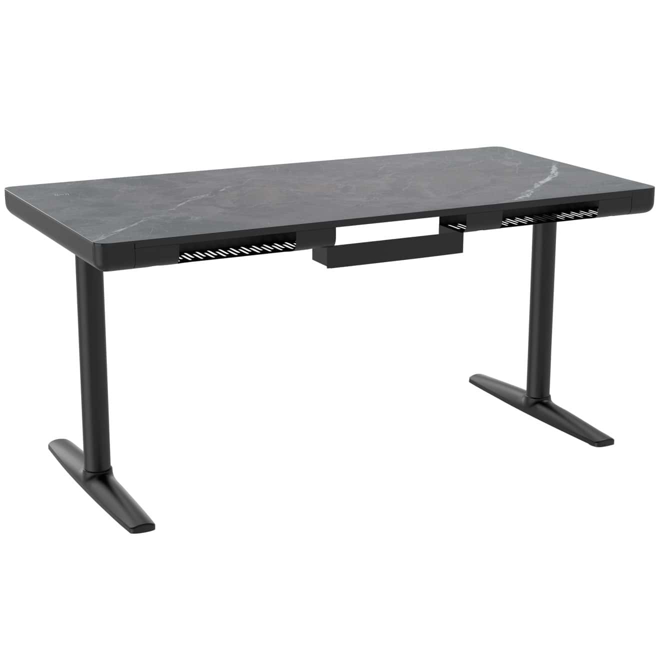 96412630 Vero Verstelbaar Bureau 160x80 Marmer Zwart 4hr