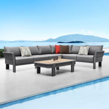 95414200 Borromeo Hoeklounge Black 6hr