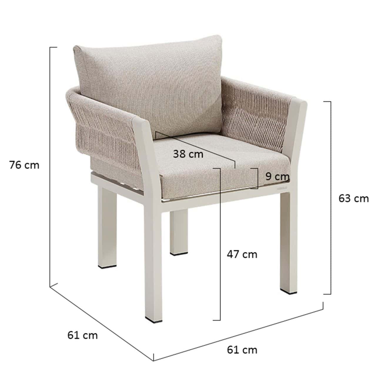 95420510 Borromeo Dining Stoel Afmeting