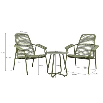 96919630 Lounge Sunny Groen Afmeting