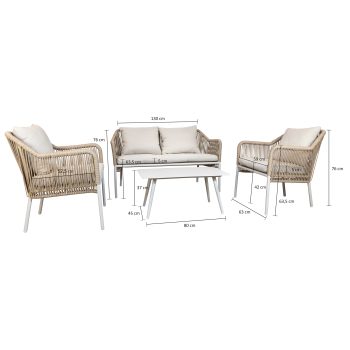 96919680 Baleric Loungeset Naturel Afmeting