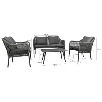 96919710 Baleric Loungeset Grijs Afmeting