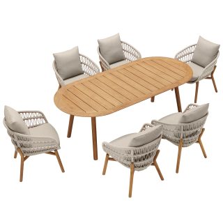 Vasca Taupe Diningset 7 Delig Verkleind
