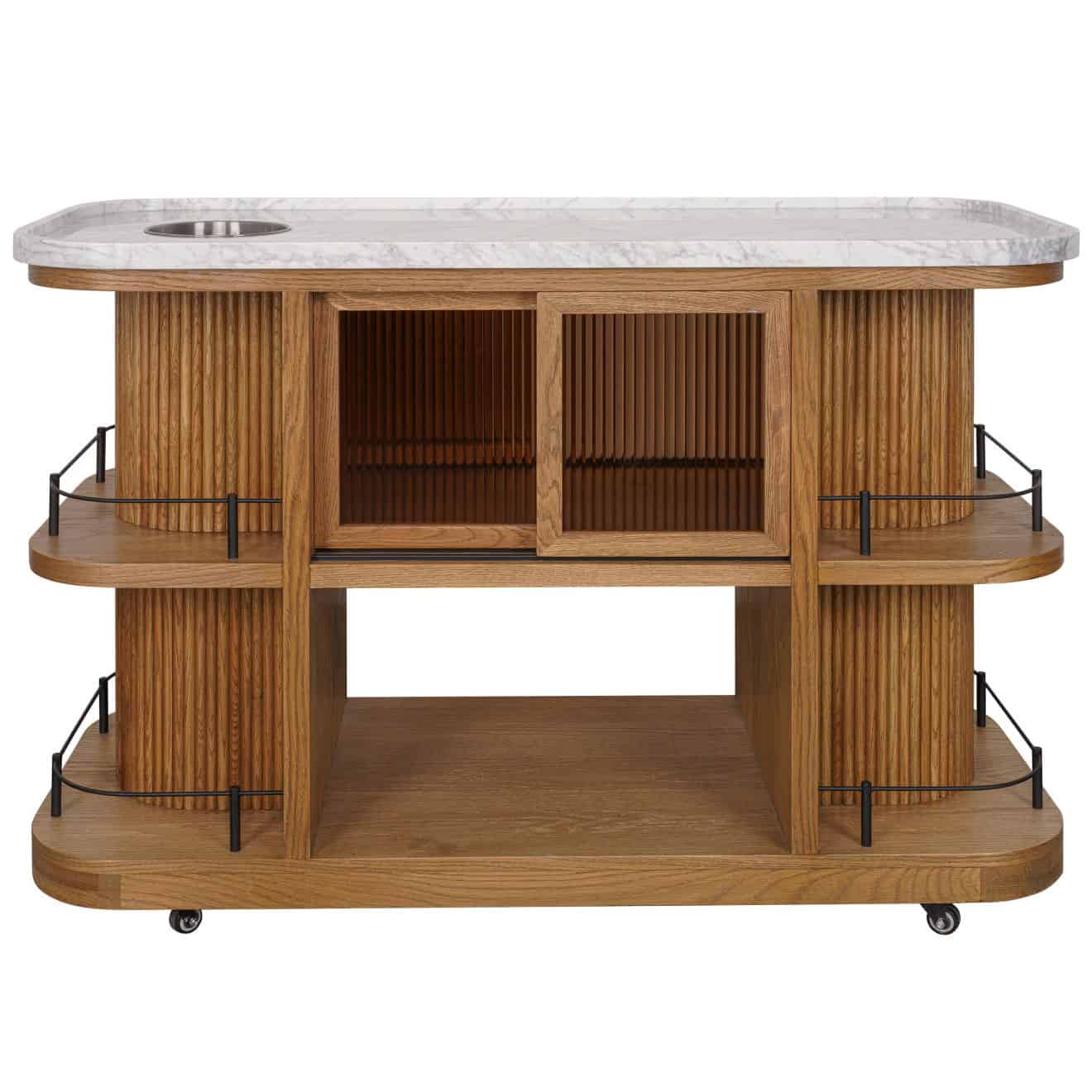95100230 Valentino Trolley Natural Oak Epoxy Marb 2hr