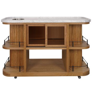 95100230 Valentino Trolley Natural Oak Epoxy Marb 2hr