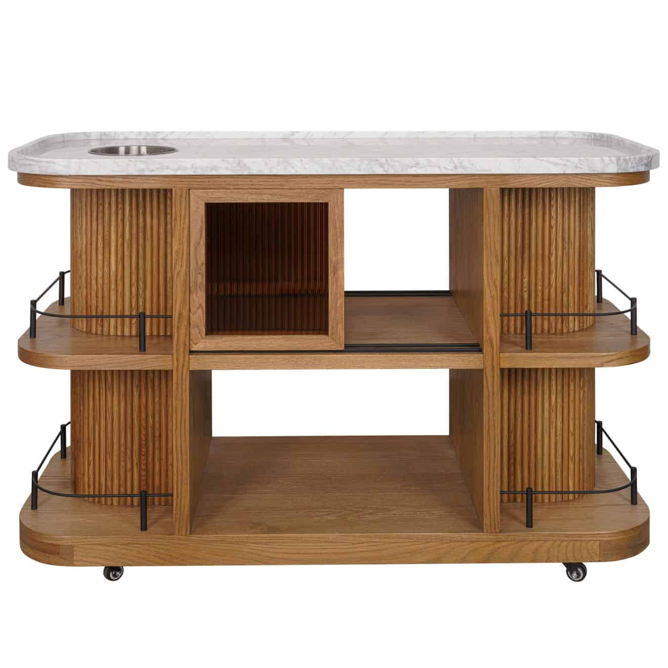 95100230 Valentino Trolley Natural Oak Epoxy Marb 4hr