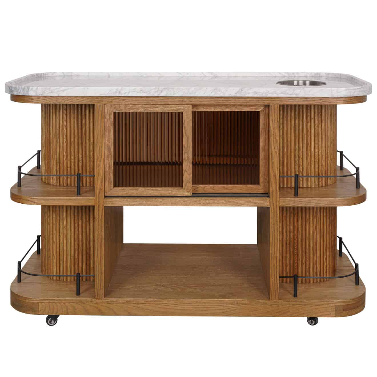 95100230 Valentino Trolley Natural Oak Epoxy Marb 5hr