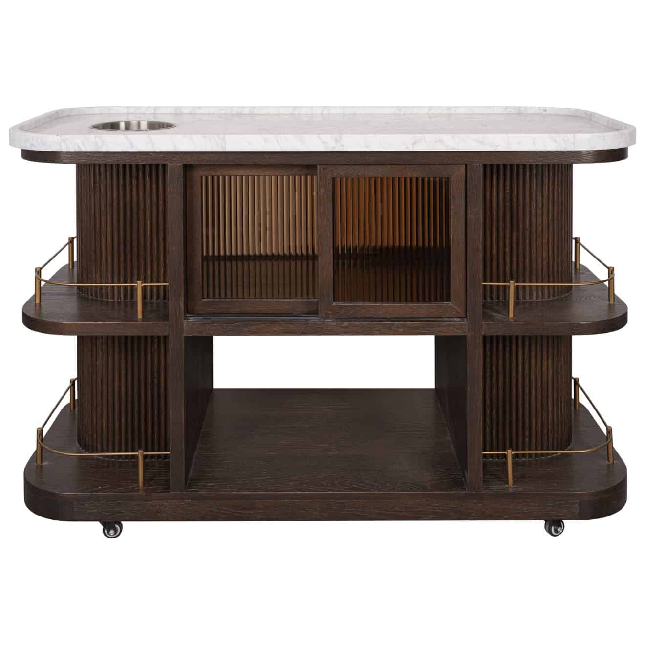 95100240 Valentino Trolley Brown Oak Epoxy Marb 2hr