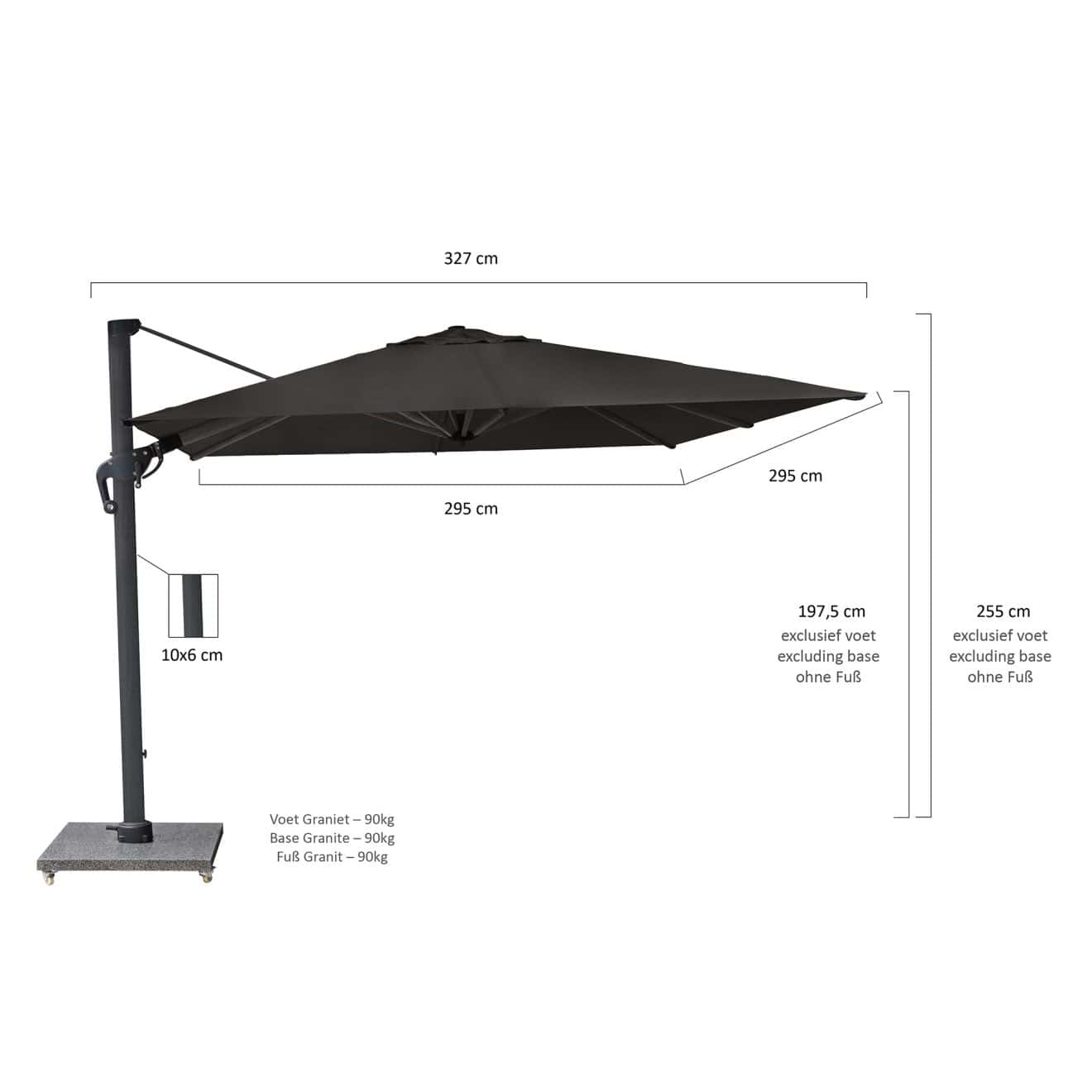 96920540 Parasol Eifel A Ntraciet Zwart Afmeting