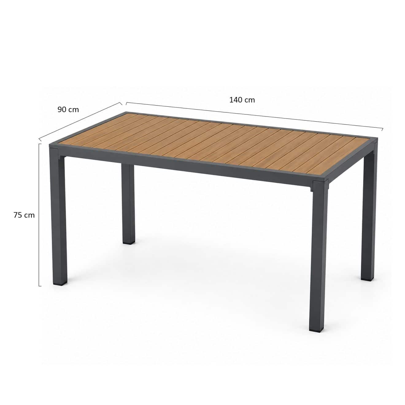 96920820 Marlon Tafel 140x80 Woodlook Afmeting