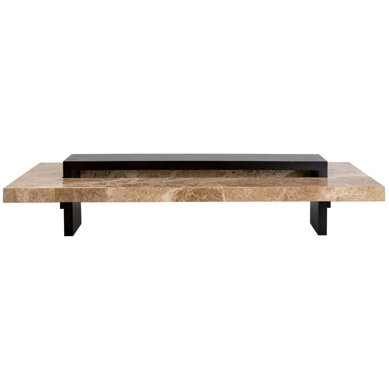 Velora Coffee Table 160x60x34cm Charcoal Wood Marble 2hr