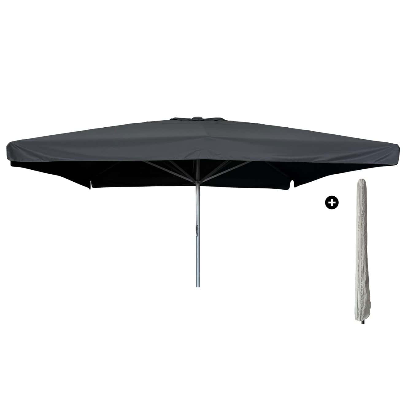 96920670 Parasol Karin2.0 500x500 Zwart Antraciet Incl Hoeshr
