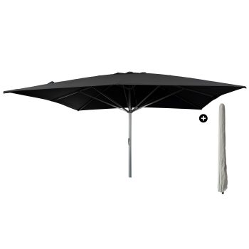 96920730 Parasol Liva2.0 500x500 Zwart Antraciet Incl.hoeshr