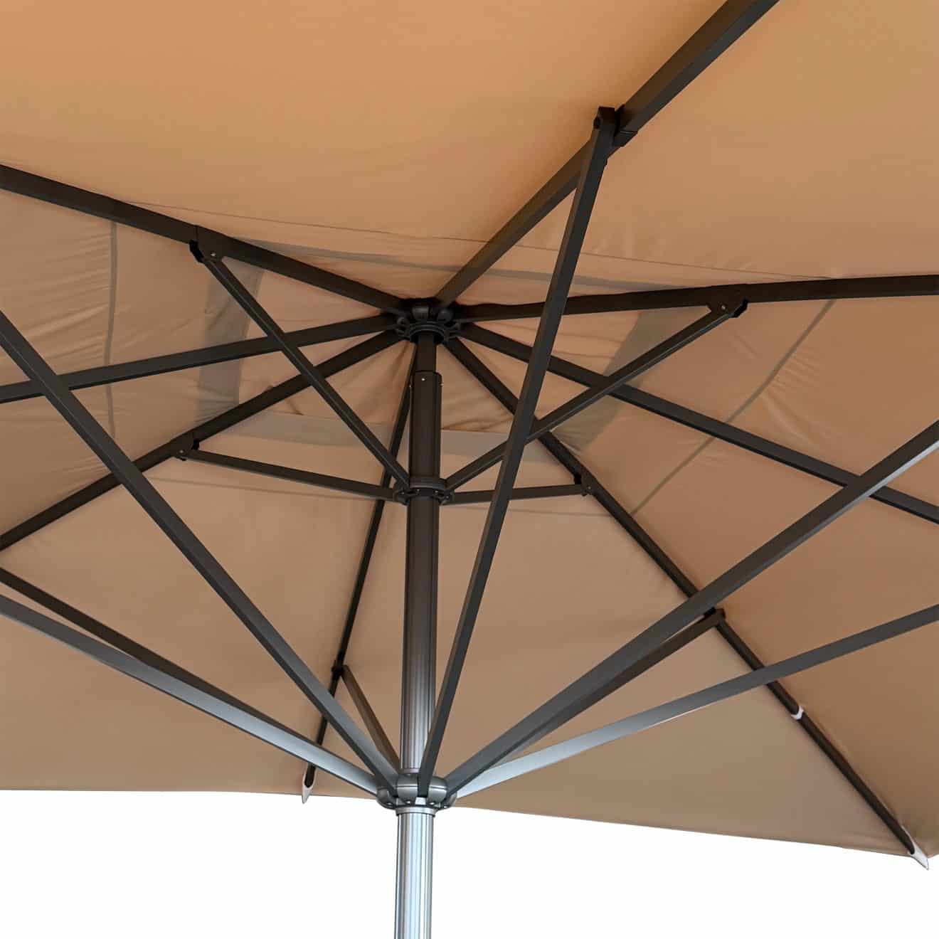 96920740 Parasol Liva2.0 500x500 Ecru Antraciet 4hr