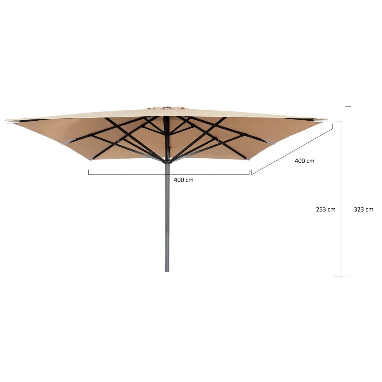 96920760 Liva2.0 Parasol Ecru Antraciet 400x400 Afmetingenhr