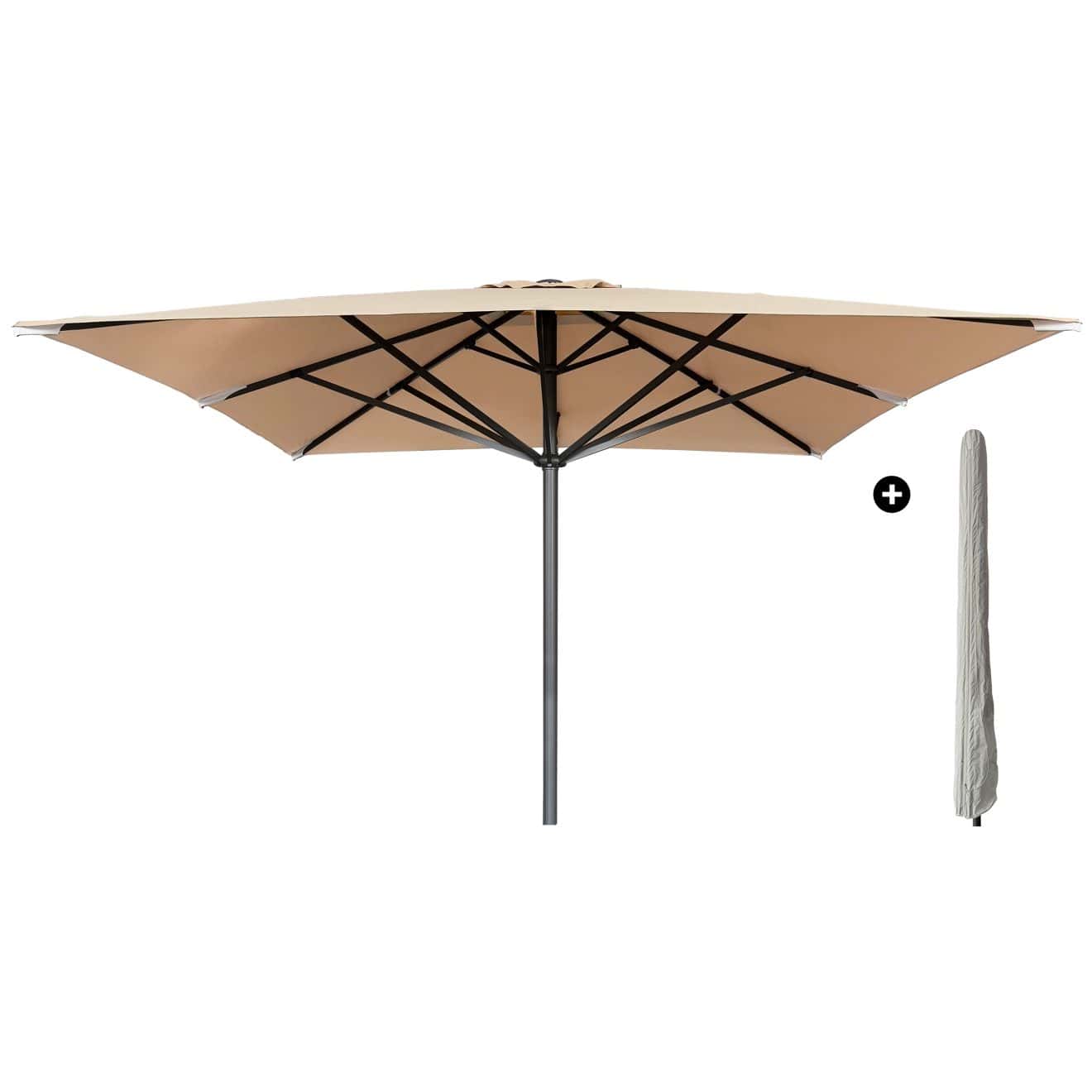 96920760 Liva2.0 Parasol Ecru Antraciet 400x400 Incl.hoeshr