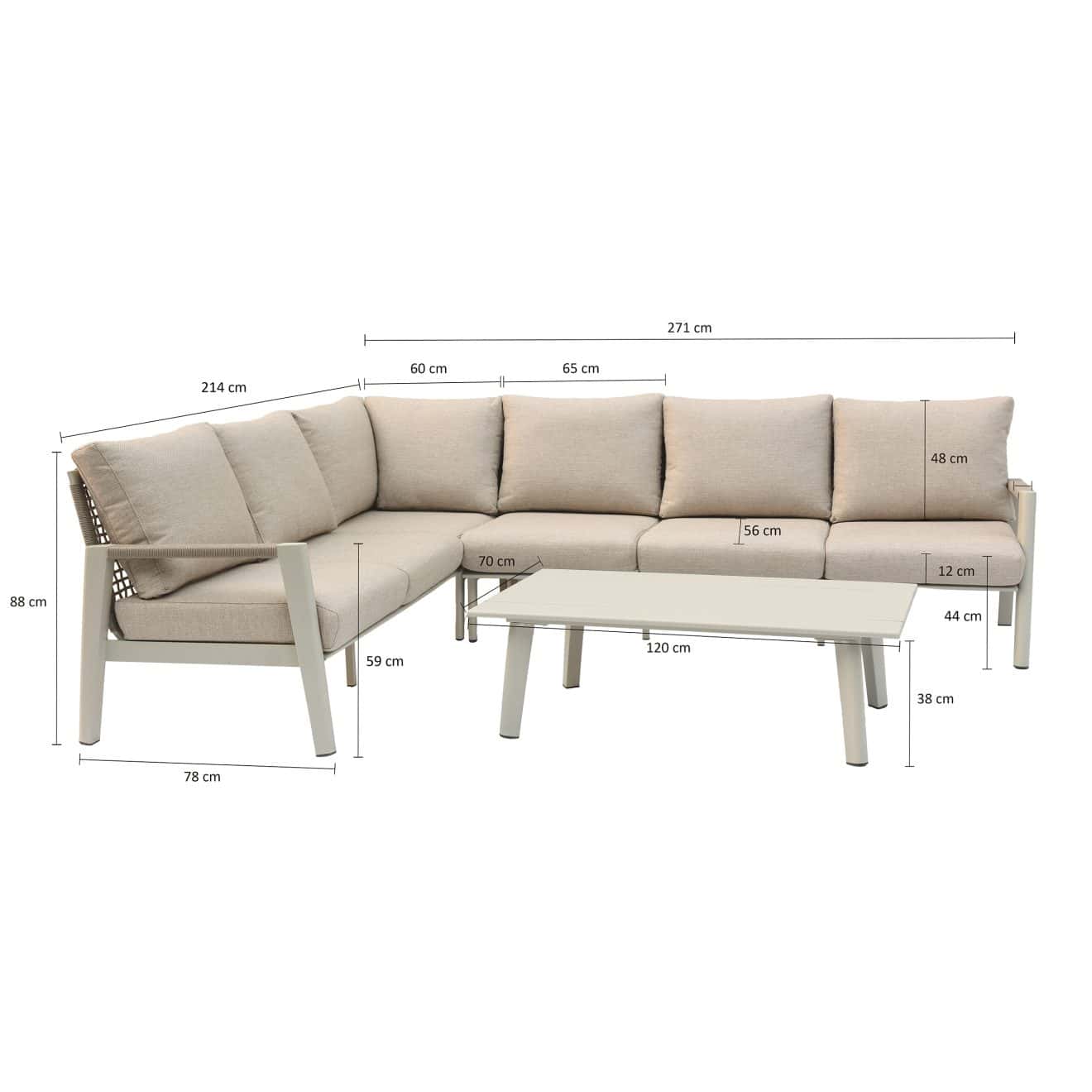 96920960 Hoeklounge Hana Beige Afmetinghr
