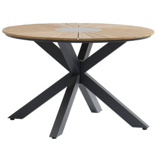 96921340 Dion Terrastafel R120cm Antraciet Woodlook 1hr