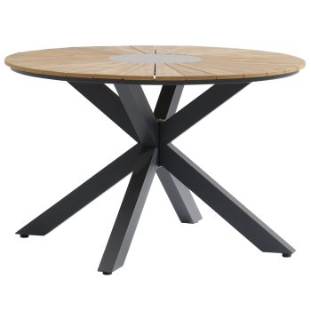 96921340 Dion Terrastafel R120cm Antraciet Woodlook 1hr