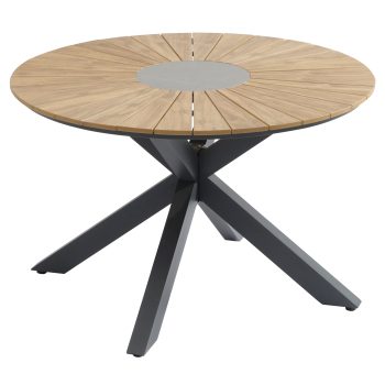 96921340 Dion Terrastafel R120cm Antraciet Woodlook 2hr